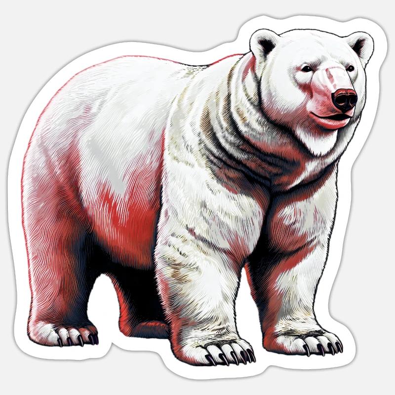 White polar bear Sticker size S (10 x 10 cm)