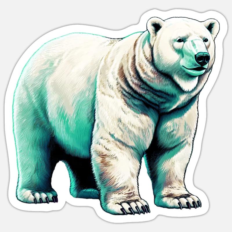 White polar bear Sticker size S (10 x 10 cm)
