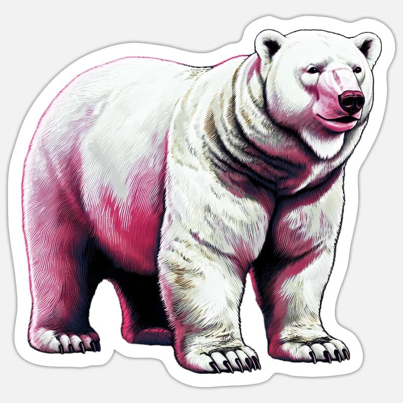 White polar bear Sticker size S (10 x 10 cm)