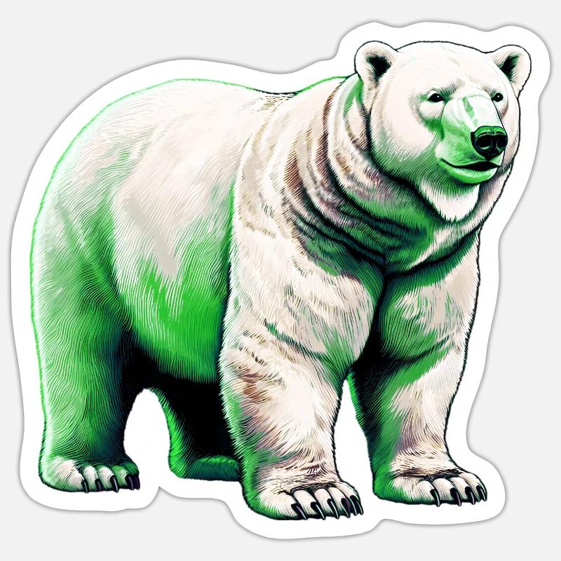 White polar bear Sticker size S (10 x 10 cm)
