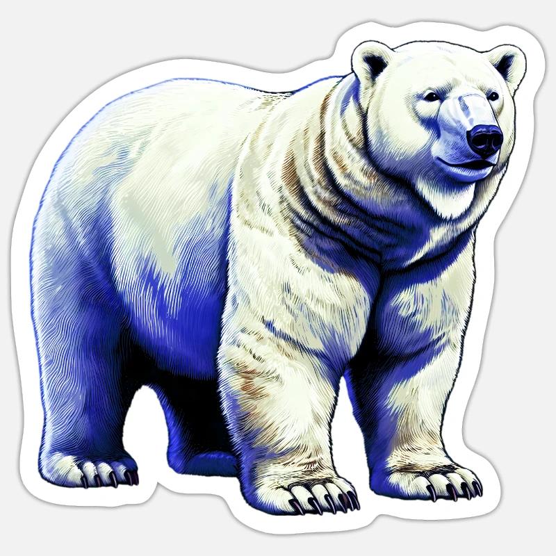 Ours polaire blanc Sticker taille S (10 x 10 cm)