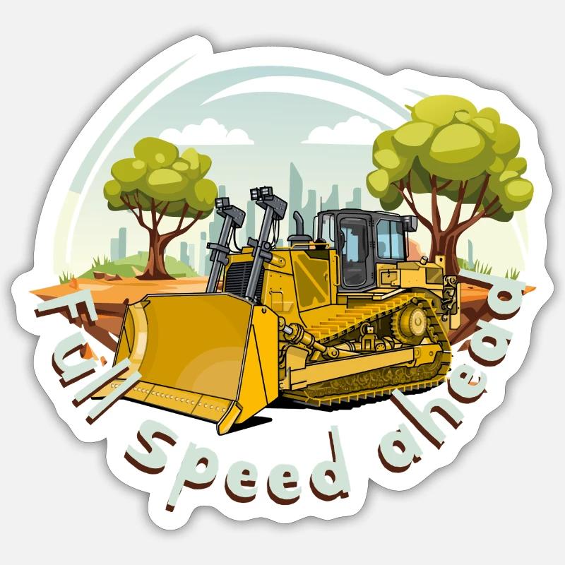 Bulldozer in full swing Sticker size S (10 x 10 cm)