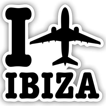 Ibiza Urlaub - Sticker Größe S (10 x 10 cm) - Mattweiß - Vorne