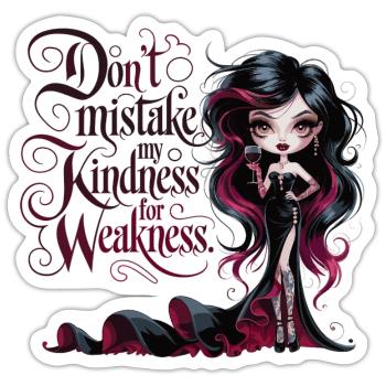 Don't be fooled – Gothic Diva with Wine - Sticker size S (10 x 10 cm) - white matte - Front