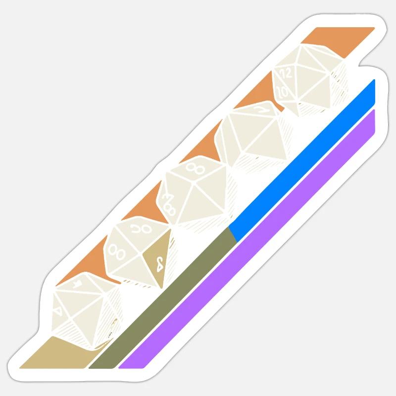 Retro Minimalist Polyhedral Dice Set Tabletop RPGP Sticker size S (10 x 10 cm)