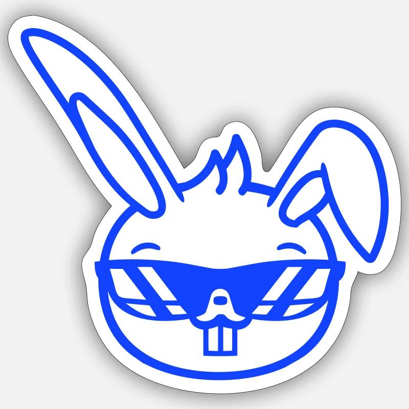 Bunny Sunglasses Cool Bunny Teeth Rabbit Funny Sticker size S (10 x 10 cm)