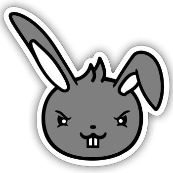 Hase Böser Blick Frech Cool Entschlossen Lustig - Sticker Größe S (10 x 10 cm) - Mattweiß - Vorne