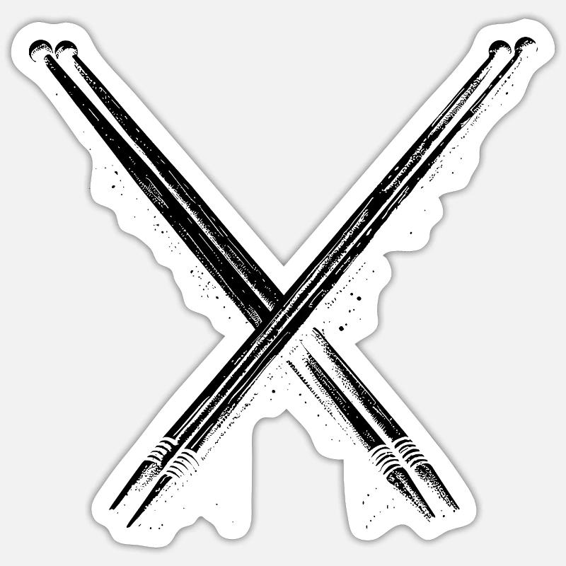 Drumsticks Graphic Sticker size S (10 x 10 cm)