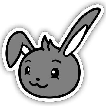 Bunny rabbit looks cute sideways to the side - Sticker size S (10 x 10 cm) - white matte - Front