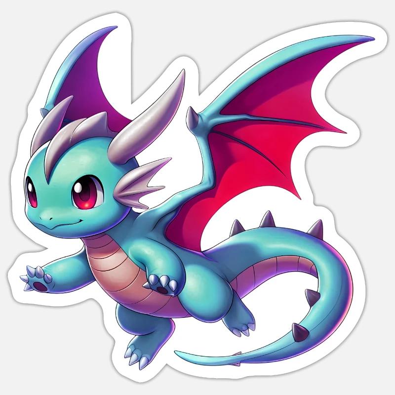 Drache - Sticker Größe S (10 x 10 cm) - Mattweiß