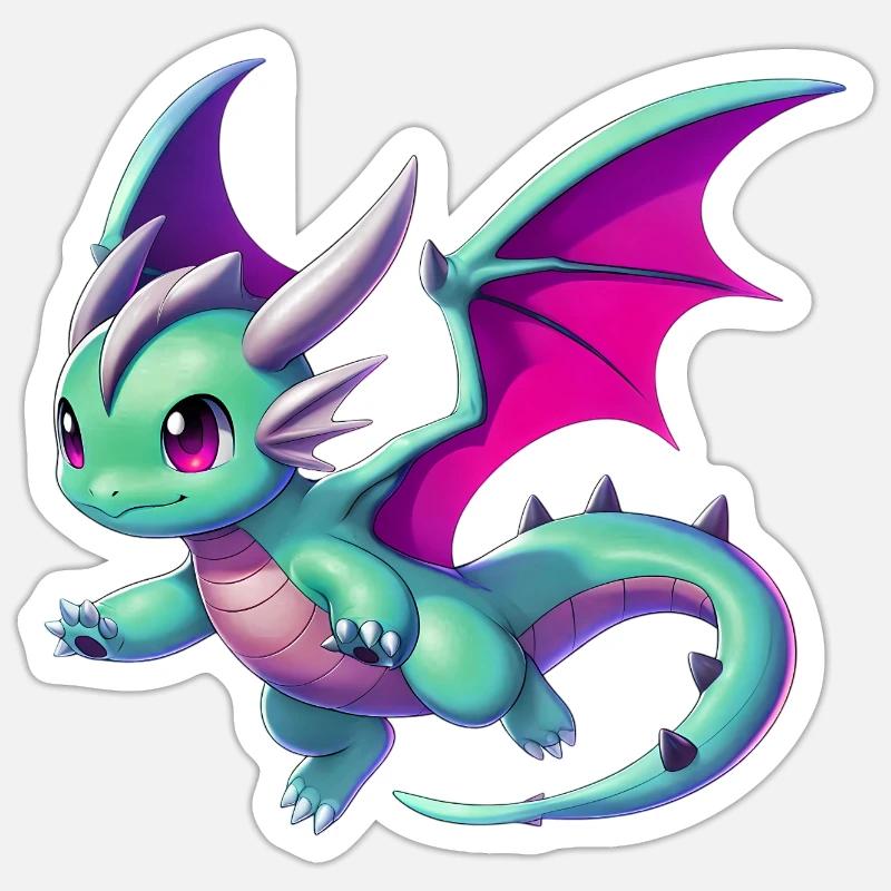 Drache - Sticker Größe S (10 x 10 cm) - Mattweiß