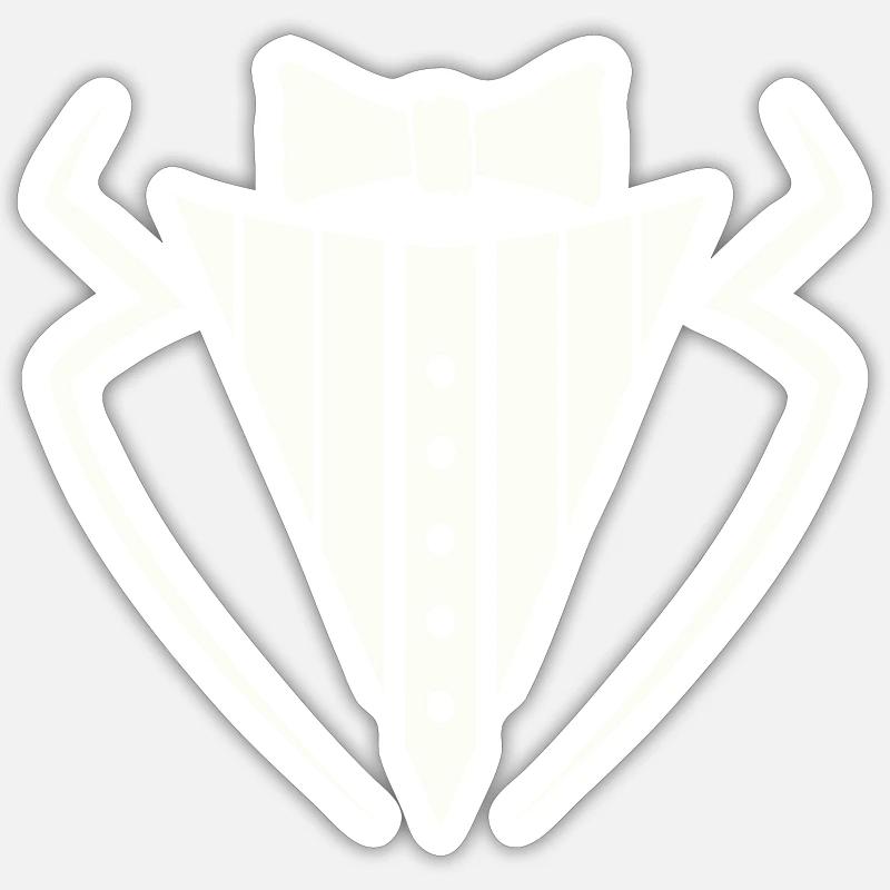 anzug texedo - Sticker Größe S (10 x 10 cm) - Mattweiß