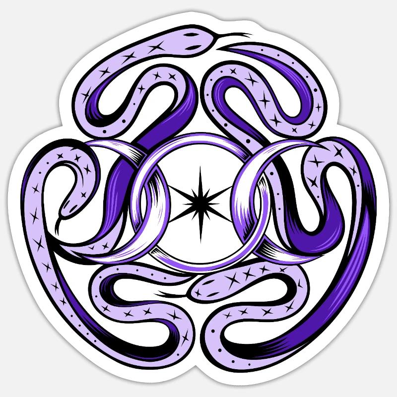 Hekate Snakes - Sticker size S (10 x 10 cm) - white matte
