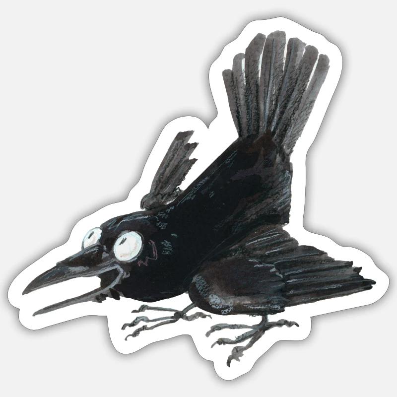 Raven Crow 2 - Sticker size S (10 x 10 cm) - white matte