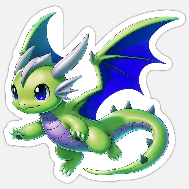 Dragon - Sticker taille S (10 x 10 cm) - blanc mat