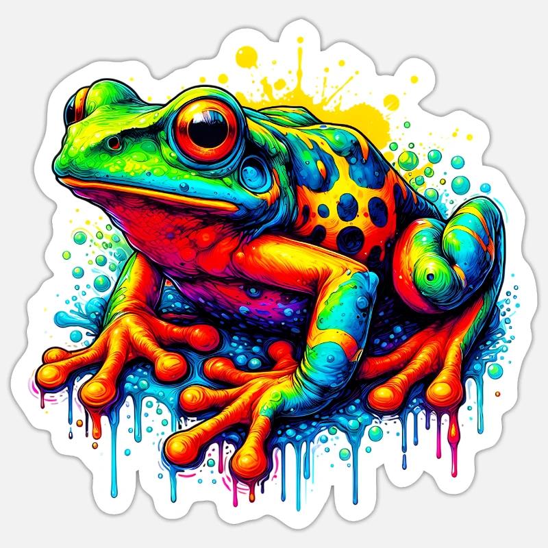 Grenouille - Sticker taille S (10 x 10 cm) - blanc mat