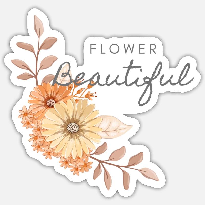 Fleur - Sticker taille S (10 x 10 cm) - blanc mat
