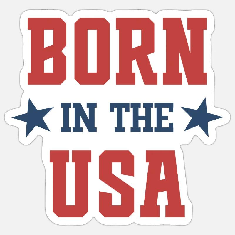 Né aux États-Unis - Sticker taille S (10 x 10 cm) - blanc mat