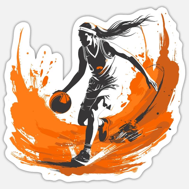 Basketteur - Sticker taille S (10 x 10 cm) - blanc mat