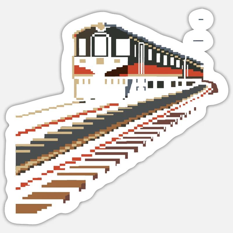 Railroad Pixels - Sticker size S (10 x 10 cm) - white matte