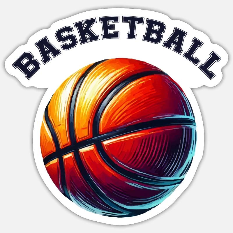 basketball - Sticker size S (10 x 10 cm) - white matte