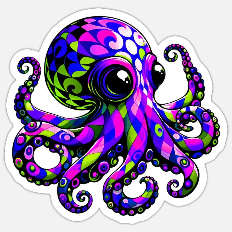 Octopus - Sticker size S (10 x 10 cm) - white matte