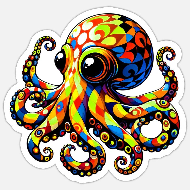 Octopus - Sticker size S (10 x 10 cm) - white matte