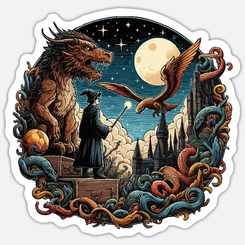 Apprenti sorcier - Sticker taille S (10 x 10 cm) - blanc mat