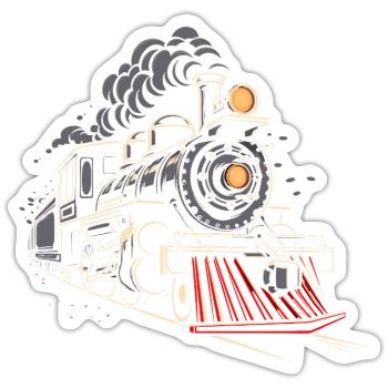 Dampflokomotive Grafik - Sticker Größe S (10 x 10 cm) - Mattweiß - Vorne