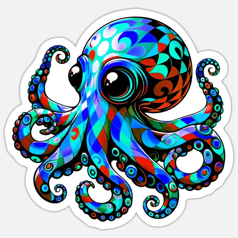 Octopus - Sticker size S (10 x 10 cm) - white matte