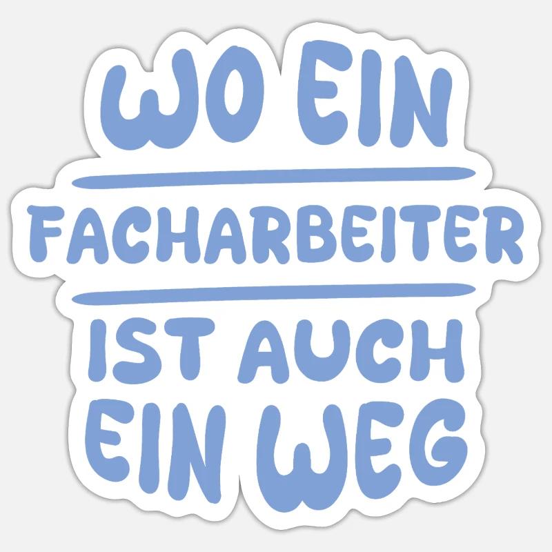 Facharbeiter als Facharbeiter - Sticker Größe S (10 x 10 cm) - Mattweiß