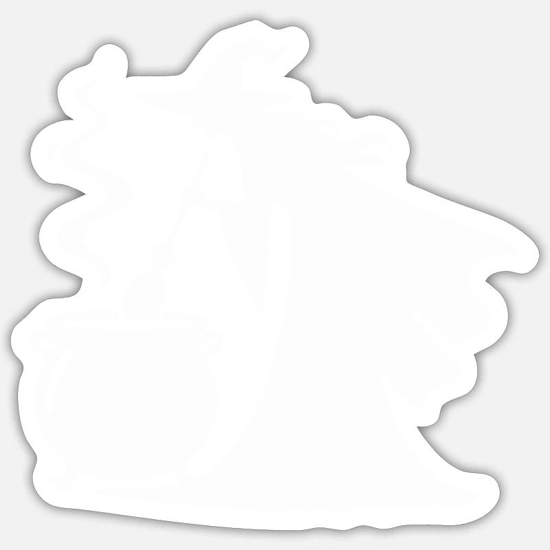 Witch Cooking Pot - Sticker size S (10 x 10 cm) - white matte