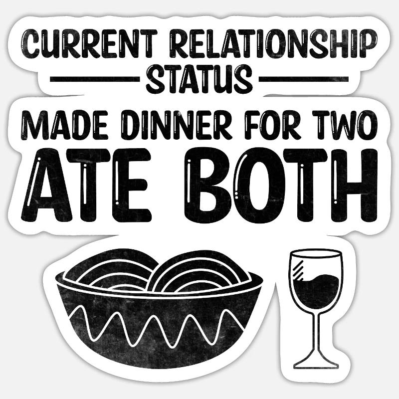 Statut actuel de la relation Dîner pour deux Sticker taille S (10 x 10 cm)