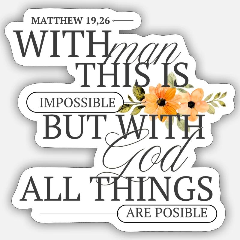Avec Dieu, c’est possible Sticker taille S (10 x 10 cm)