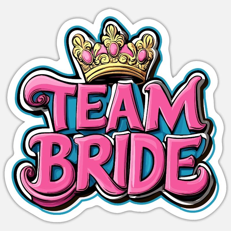 Équipe Mariage nuptial - Sticker taille S (10 x 10 cm) - blanc mat