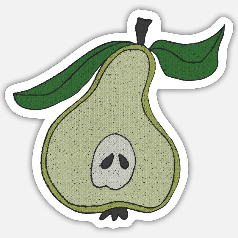 birnenhaelfte stoffgewebe - Sticker Größe S (10 x 10 cm) - Mattweiß