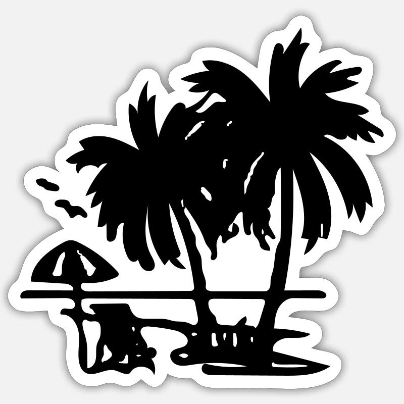 Palmier - Sticker taille S (10 x 10 cm) - blanc mat