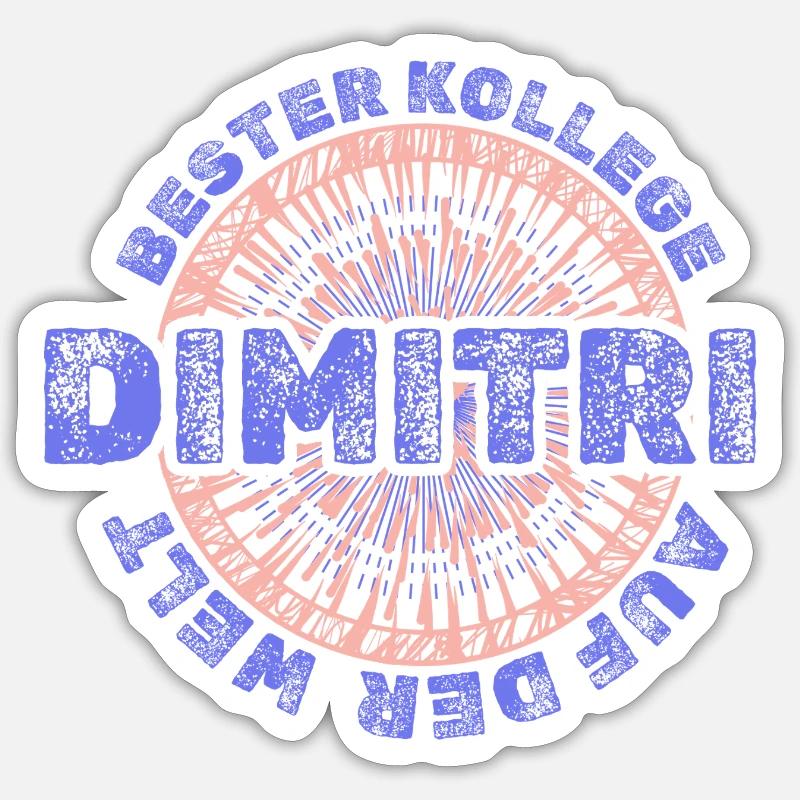 First name Dimitri - Sticker size S (10 x 10 cm) - white matte