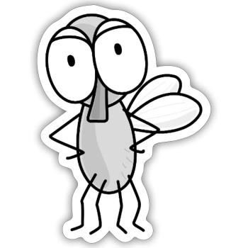 Duty bow tie - Sticker size S (10 x 10 cm) - white matte - Front