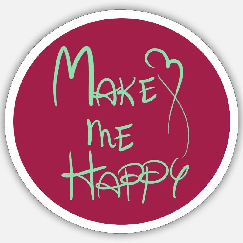 Rends-moi heureux - Sticker taille S (10 x 10 cm) - blanc mat