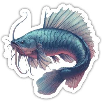 Poisson Fantasy - Sticker taille S (10 x 10 cm) - blanc mat - Devant