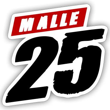 Malle 2025 Trikot - Sticker Größe S (10 x 10 cm) - Mattweiß - Vorne