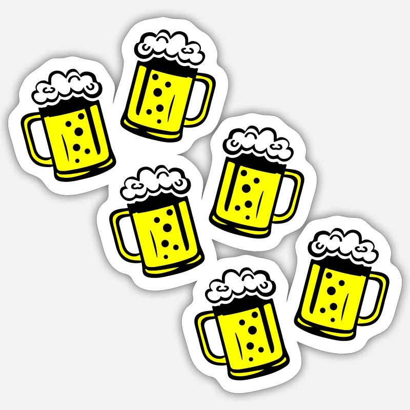 Beer Beer Mug Icon - Sticker size S (10 x 10 cm) - white matte
