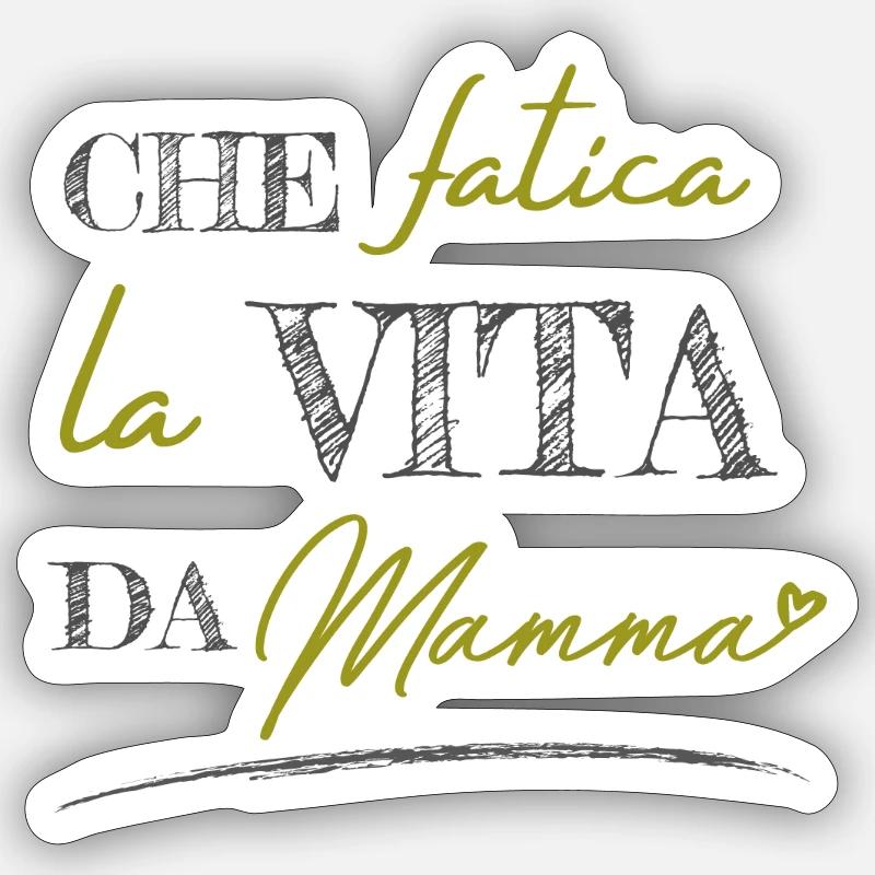 La vie de maman - Sticker taille S (10 x 10 cm) - blanc mat