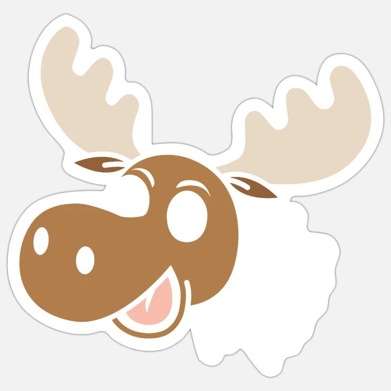 Amused Moose - Sticker size S (10 x 10 cm) - white matte