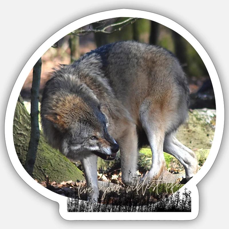 Wolf-Liebe - Sticker Größe S (10 x 10 cm) - Mattweiß