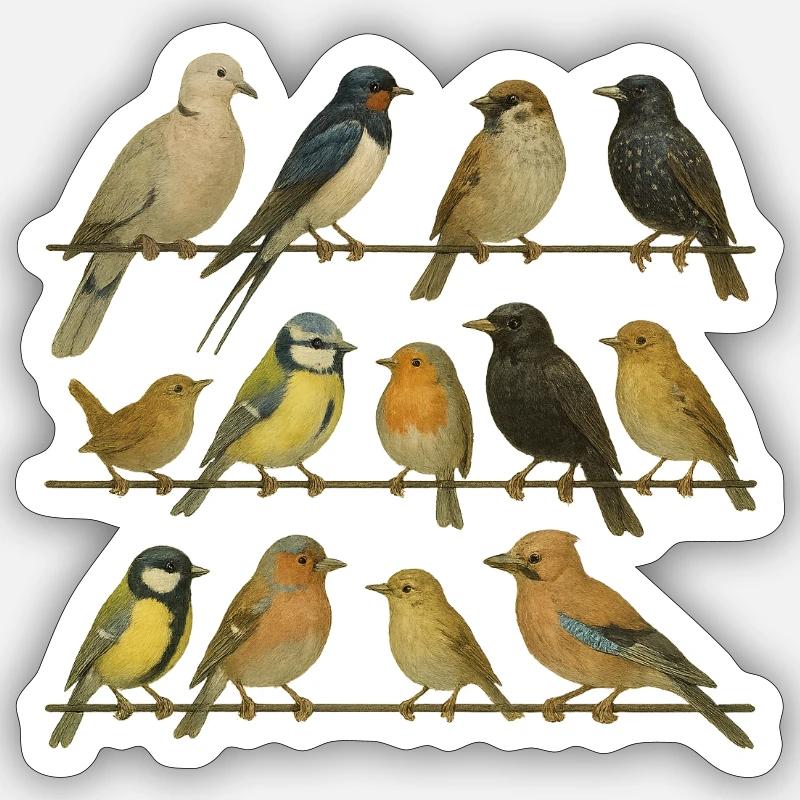 Vogelbeobachter Vogelliebhaber Sticker Größe S (10 x 10 cm)