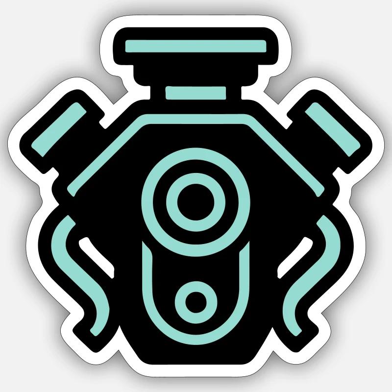 Réglage mécanique du moteur - Sticker taille S (10 x 10 cm) - blanc mat