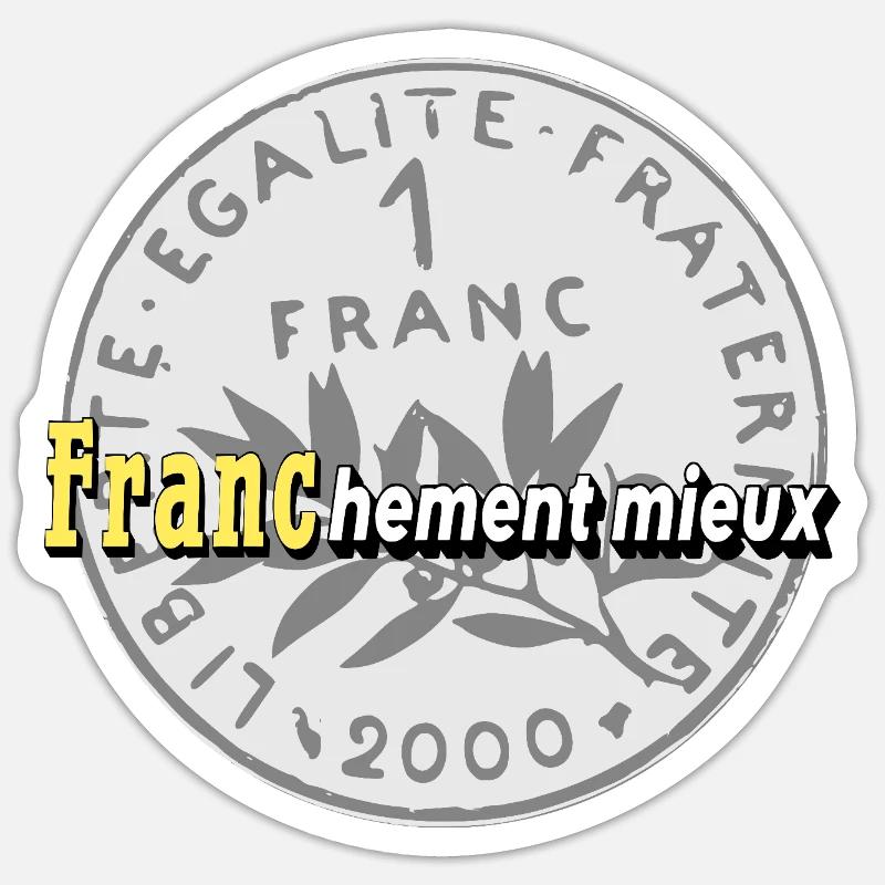 1 Franc - Sticker size S (10 x 10 cm) - white matte