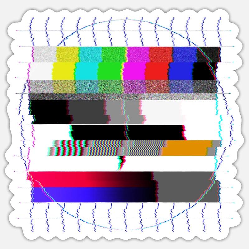 Tube TV test pattern - distorted - 80s Sticker size S (10 x 10 cm)